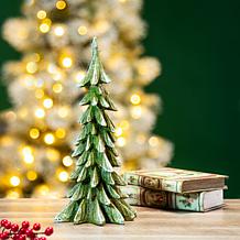 Glitzhome 14.75in H Resin Christmas Table Tree Decor