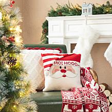 Glitzhome 14in. L Hooked 3D Santa Pillow