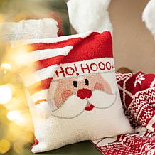 Glitzhome 14in. L Hooked 3D Santa Pillow