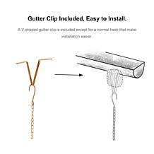 Glitzhome 15-Piece Faux Copper Bird & Cup Rain Chain with Gutter Clip