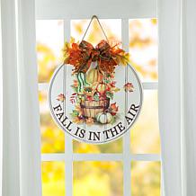 Glitzhome 15" Round Fall Wooden Word Door Hanger
