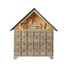 Glitzhome 15.25in H Wooden LED Countdown Farmhouse