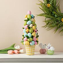 Glitzhome 16in H Easter Egg Table Tree Decor