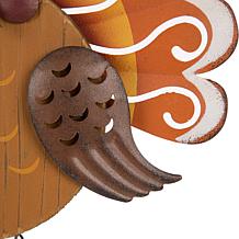 Glitzhome 17.95in.H Iron and Wooden Turkey Welcome Wall Décor