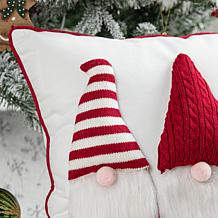 Glitzhome 18in. H 3D Heavy Knitted Gnome Pillow