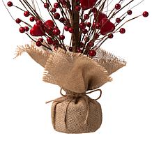 Glitzhome 18in H Valentine's Berry Heart Table Tree