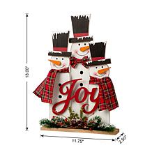 Glitzhome 18in. H Wooden Snowman Family Table Decor