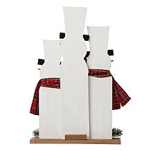 Glitzhome 18in. H Wooden Snowman Family Table Decor