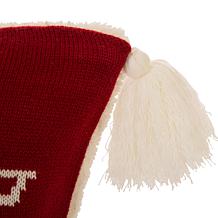 Glitzhome 18in Knitted Snowflake Acrylic Red Pillow Cover with Tassels