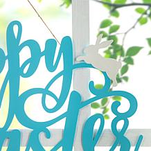 Glitzhome 18in L Easter Metal Happy Easter Door Hanger