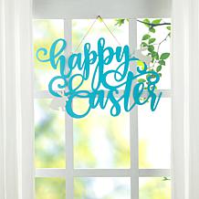 Glitzhome 18in L Easter Metal Happy Easter Door Hanger