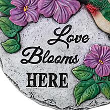 Glitzhome 2-pc Cement Hummingbird and Flower Stepping Stones