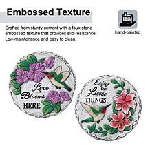 Glitzhome 2-pc Cement Hummingbird and Flower Stepping Stones