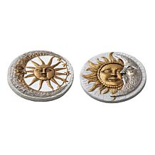 Glitzhome 2-pc. Cement Sun and Moon Stepping Stones