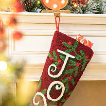 Glitzhome 20" Joy Hooked Stocking