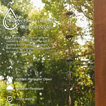 Glitzhome 20-Pc. Faux Copper Rain Chain with V-Shaped Gutter Clip