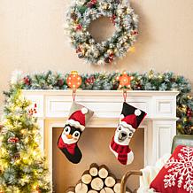 Glitzhome 20" Penguin Hooked Stocking
