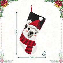 Glitzhome 20in. H Polar Bear Hooked Stocking