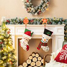 Glitzhome 20in. H Santa Hooked Stocking