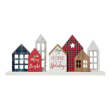 Glitzhome 20in L Christmas House Wooden Decor