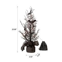 Glitzhome 20in.H Halloween Lighted Bats Table Tree Décor