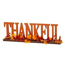 Glitzhome 20in.L THANKFUL Wooden Table Décor