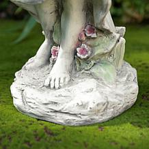 Glitzhome 21" Angel Garden Statue with Birdfeeder