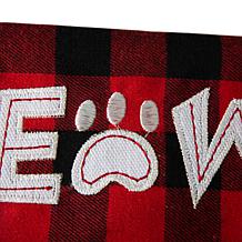 Glitzhome 21" L LED Embroidered Linen Cat Christmas Stocking