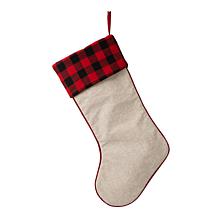 Glitzhome 21" L LED Embroidered Linen Dog Christmas Stocking