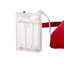 Glitzhome 21" L LED Embroidered Linen Reindeer Christmas Stocking