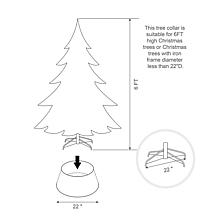 Glitzhome 21.65" Snowflake Die Cut Metal Tree Collar with Light String