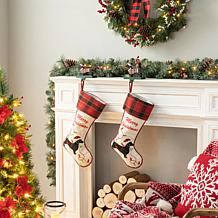 Glitzhome 21in. H Fabric Christmas Dachshund Stocking
