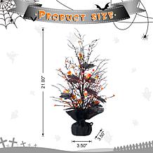 Glitzhome 21in. H Lighted Halloween Candy Corn Berries Table Tree