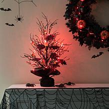 Glitzhome 21in. H Lighted Halloween Candy Corn Berries Table Tree