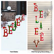 Glitzhome 22.5" H Set of 7 BELIEVE Yard Stake or Wall Decor