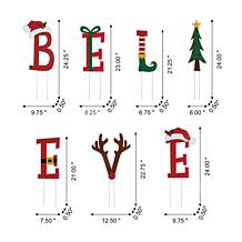 Glitzhome 22.5" H Set of 7 BELIEVE Yard Stake or Wall Decor