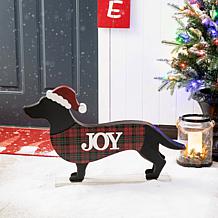 Glitzhome 22"L Holiday Dachshund Porch Décor 