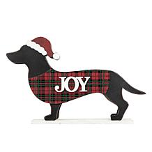 Glitzhome 22"L Holiday Dachshund Porch Décor 