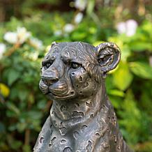 Glitzhome 23.25"H Bronze Finish Leopard Statue