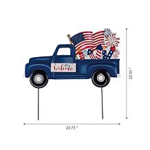 Glitzhome 23.5" Metal Patriotic Americana Truck Yard Stake/Wall Décor