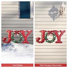 Glitzhome 23.75'' Metal Christmas "JOY" Yard Stake