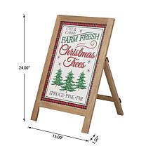 Glitzhome 24" H Christmas Wooden Porch Sign and Standing Decor