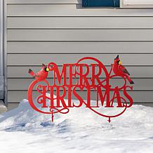 Glitzhome 24" Metal Merry Christmas Yard Stake