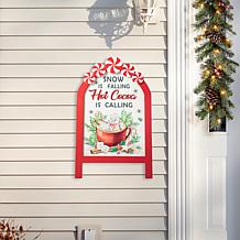 Glitzhome 24.25" Christmas Peppermint Wooden Easel Porch Décor