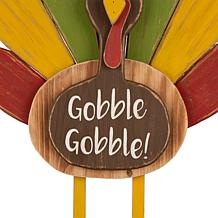 Glitzhome 24.25in.H Thanksgiving Wooden Turkey Standing Décor