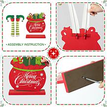 Glitzhome 24.5" Christmas Elf Legs in Gift Box Porch Decor