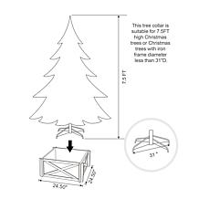Glitzhome 24.5" Natural and White Wooden Tree Collar