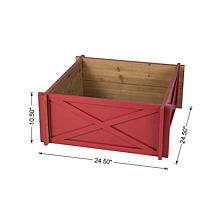 Glitzhome 24.5" Red Wooden Tree Collar