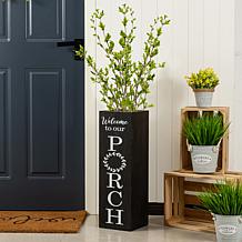 Glitzhome 24"H Double Sided Solid Wood Boxed Porch Sign