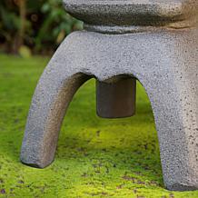 Glitzhome 24"H Faux Concrete Garden Pagoda Statue